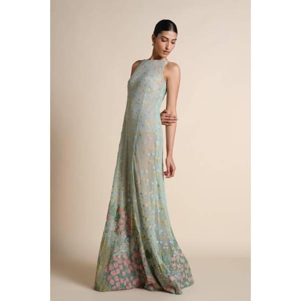 Anita Dongre-Lakeforest Embroidered Gown - Sage