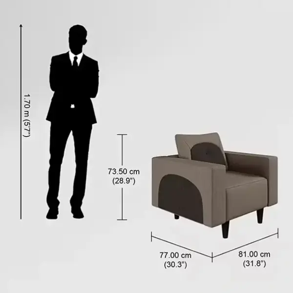 Godrej-Pangram 6 Seater Fabric Sofa Set (3+2+1)