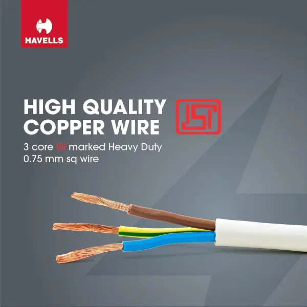 Havells 4 Way Extension Board With Surge & Spike Protection|For Power Requirements up to 1440W |1.5 Mtr High Quality