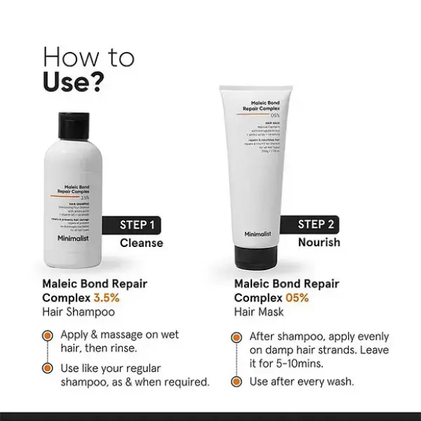 Minimalist- Maleic Bond Repair Complex 3.5% Hair Shampoo For Damaged & Frizzy Hair- 250 ml