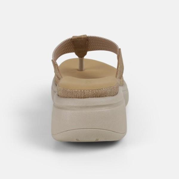 Mochi-Women Beige Casual Slippers