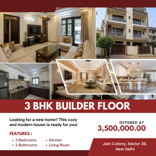 3 BHK Builder Floor for Sale in Jain Colony, Sector 38, New Delhi